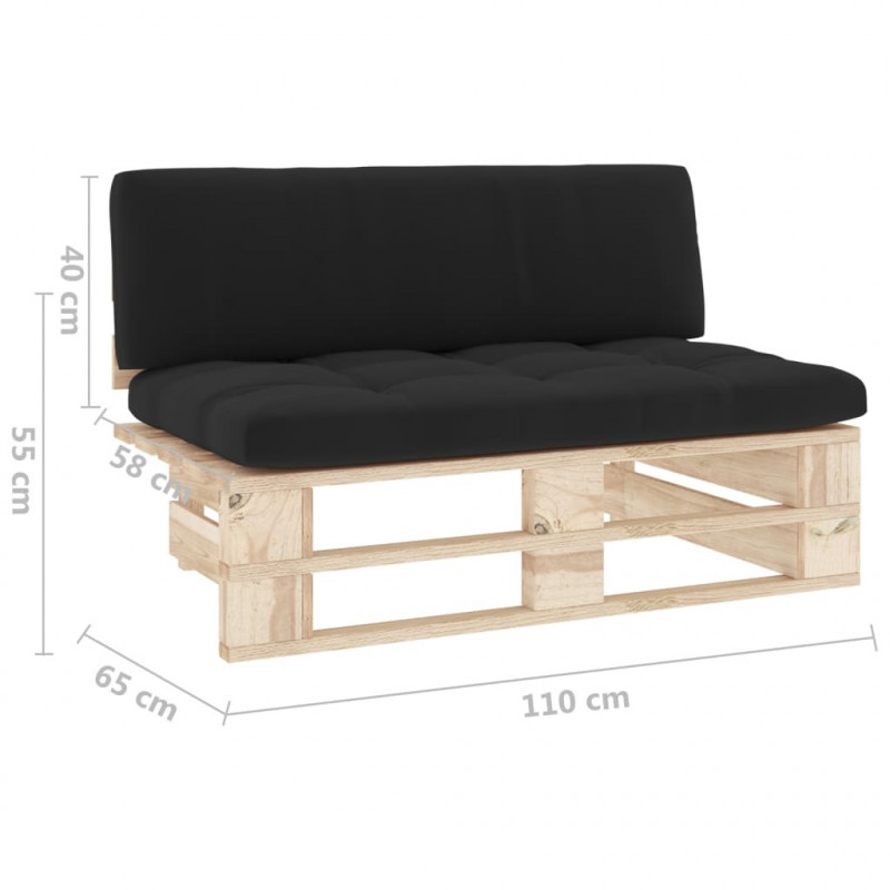Ogrodowa sofa środkowa z palet, impregnowane drewno sosnowe