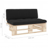 Ogrodowa sofa środkowa z palet, impregnowane drewno sosnowe