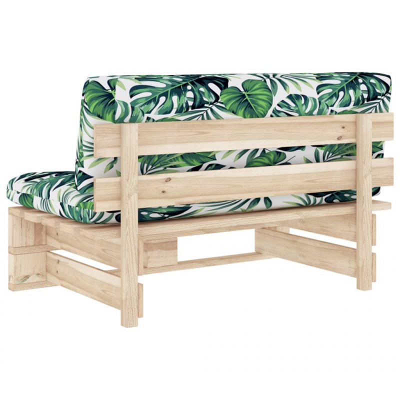 Ogrodowa sofa środkowa z palet, impregnowane drewno sosnowe