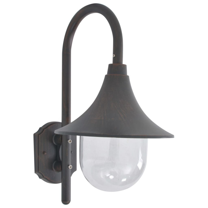 Ścienna lampa ogrodowa, 42 cm, E27, aluminiowa, kolor brązu