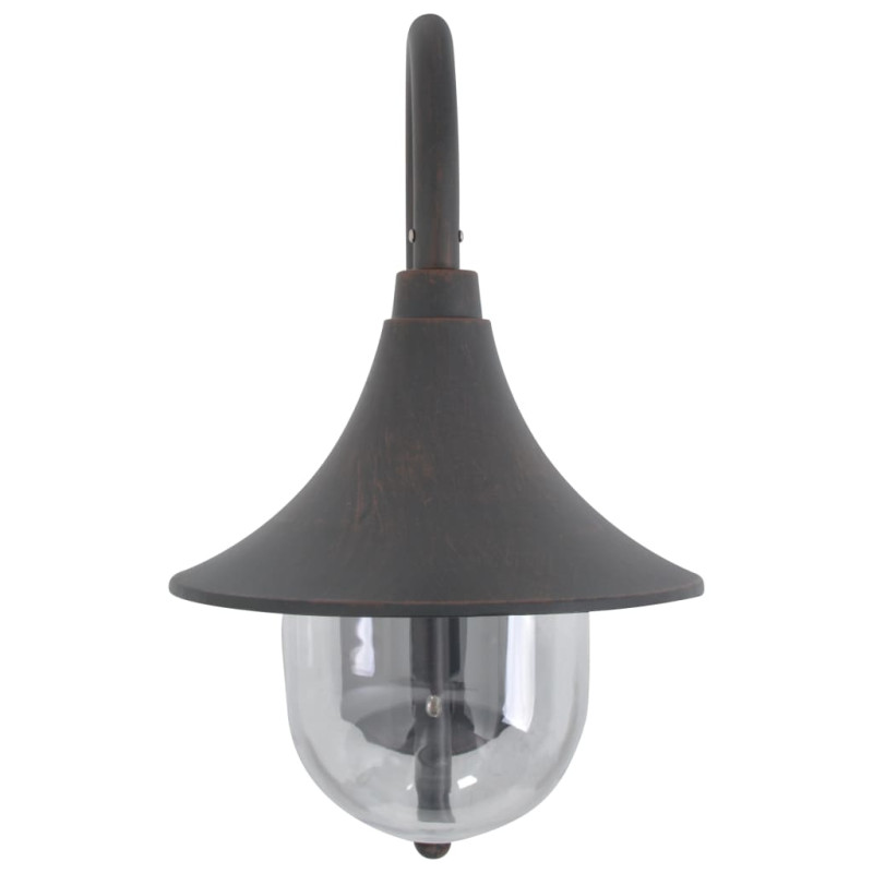 Ścienna lampa ogrodowa, 42 cm, E27, aluminiowa, kolor brązu