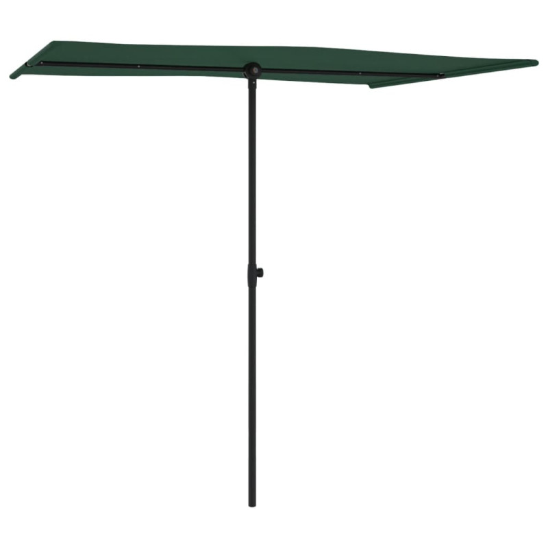 Parasol ogrodowy na aluminiowym słupku, 2x1,5 m, zielony