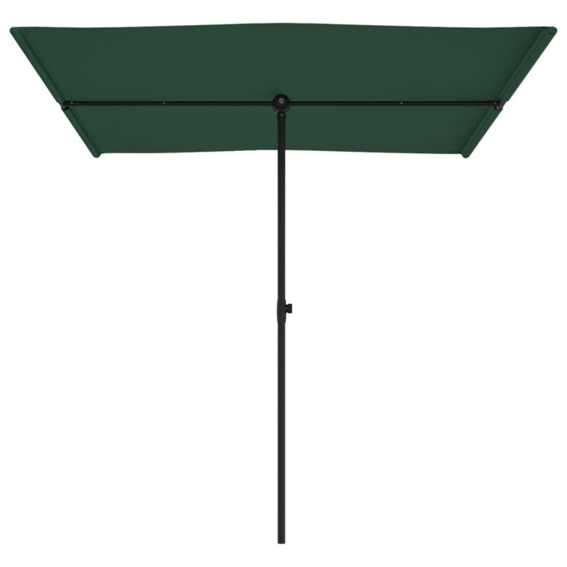 Parasol ogrodowy na aluminiowym słupku, 2x1,5 m, zielony