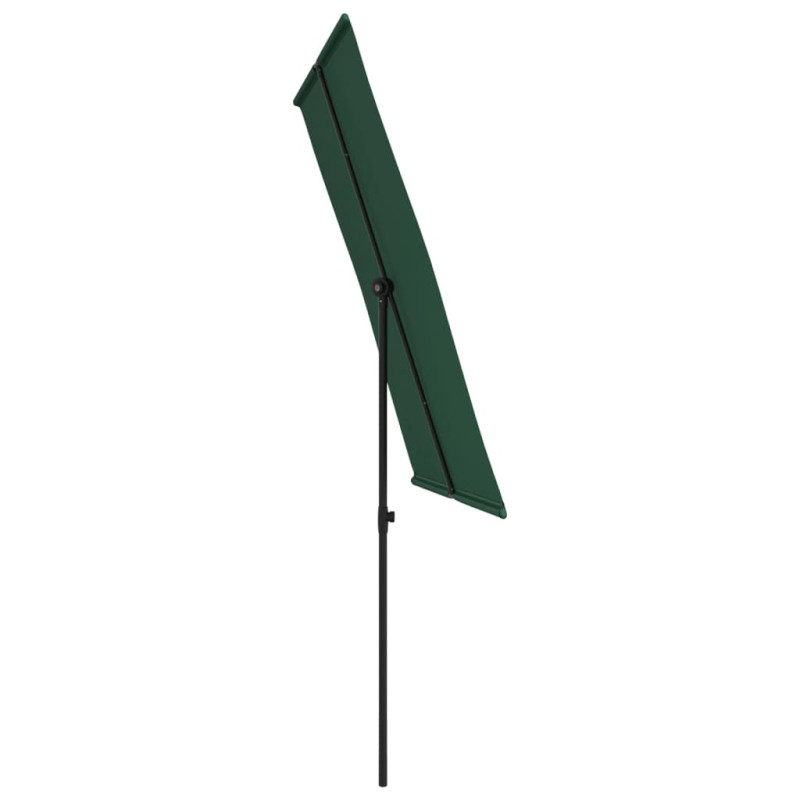 Parasol ogrodowy na aluminiowym słupku, 2x1,5 m, zielony