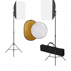 Zestaw studyjny z lampami softbox i blendami