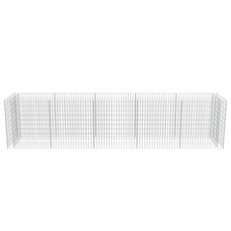 Podwyższona donica gabionowa, galwanizowana stal, 450x90x100 cm