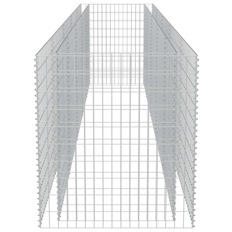 Podwyższona donica gabionowa, galwanizowana stal, 450x90x100 cm