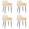 Krzesła stołowe, 4 szt., kremowe, obite aksamitem
