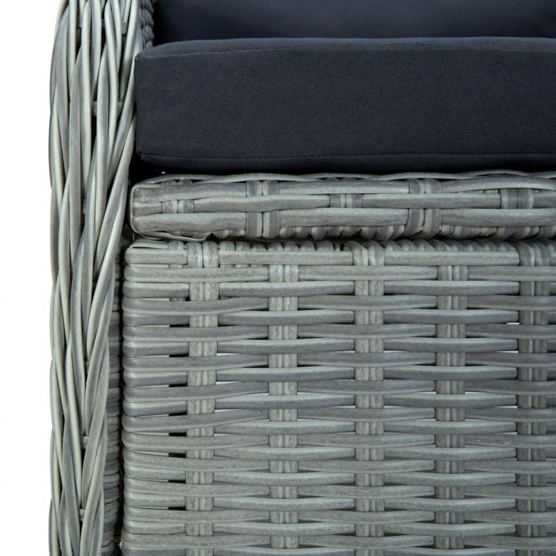 5-częściowy zestaw mebli ogrodowych, jasnoszary