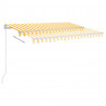 Ręcznie zwijana markiza z LED, 300 x 250 cm, żółto-biała