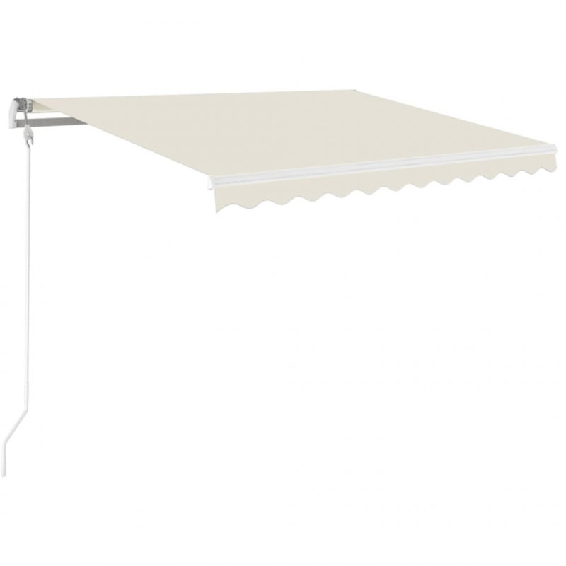 Ręcznie zwijana markiza z LED, 350 x 250 cm, kremowa