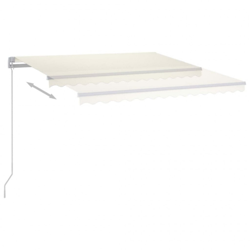 Ręcznie zwijana markiza z LED, 350 x 250 cm, kremowa