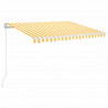 Ręcznie zwijana markiza z LED, 350 x 250 cm, żółto-biała