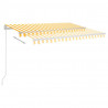 Ręcznie zwijana markiza z LED, 350 x 250 cm, żółto-biała