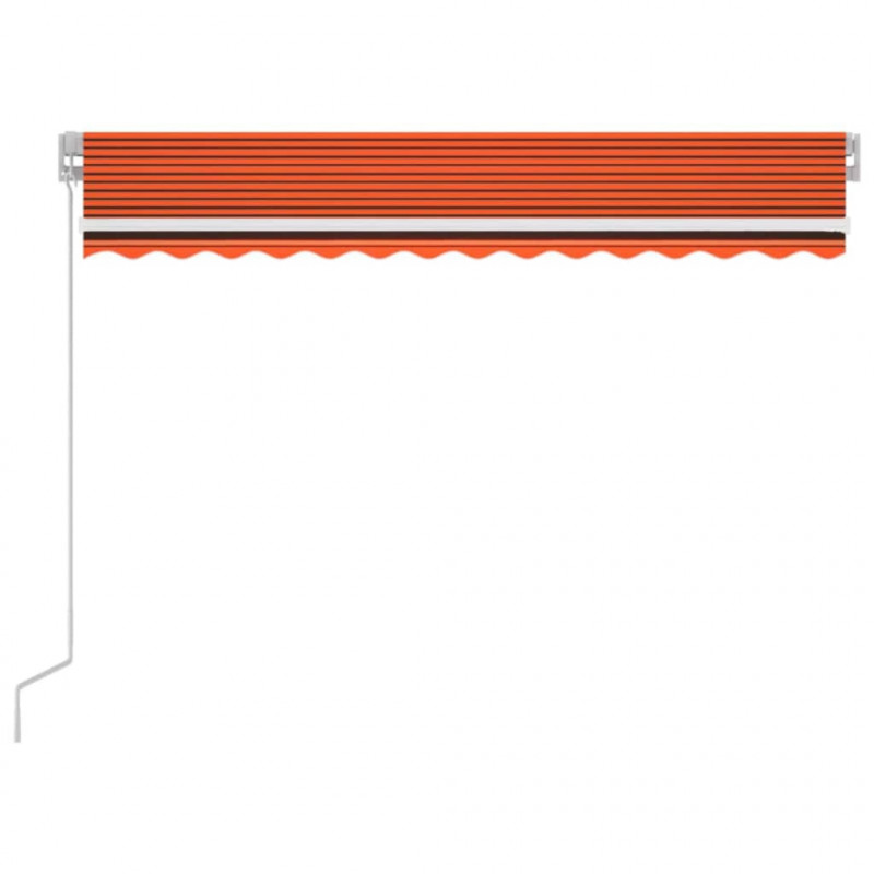 Ręcznie zwijana markiza z LED, 350x250 cm, pomarańczowo-brązowa