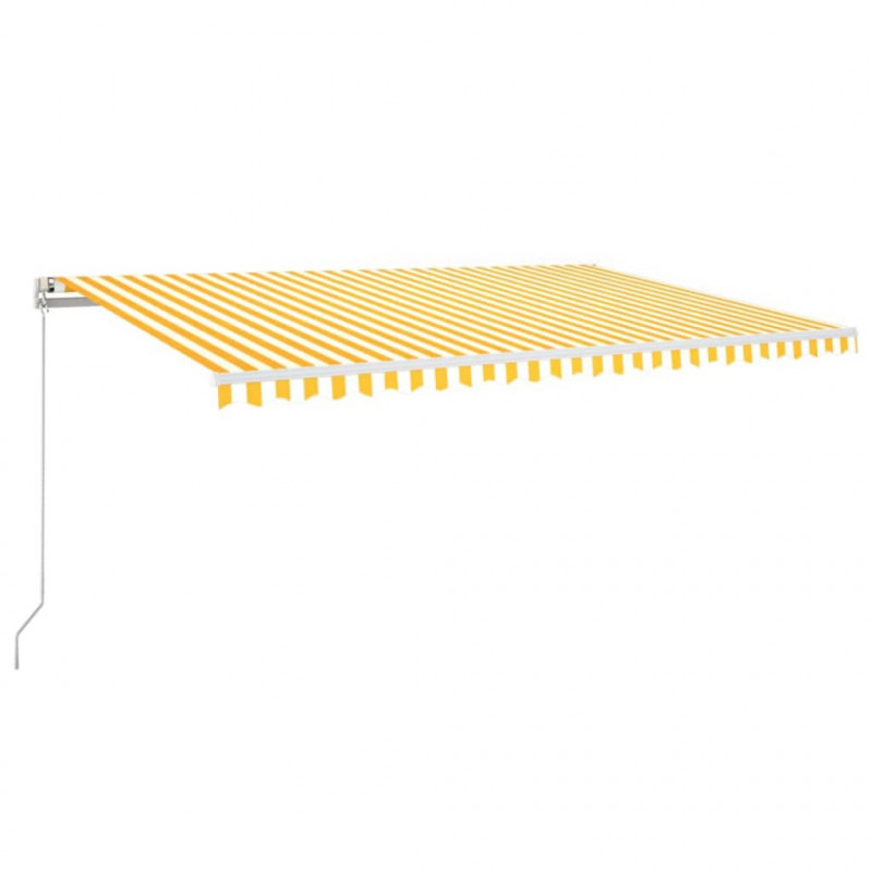 Automatycznie zwijana markiza, 500 x 300 cm, żółto-biała