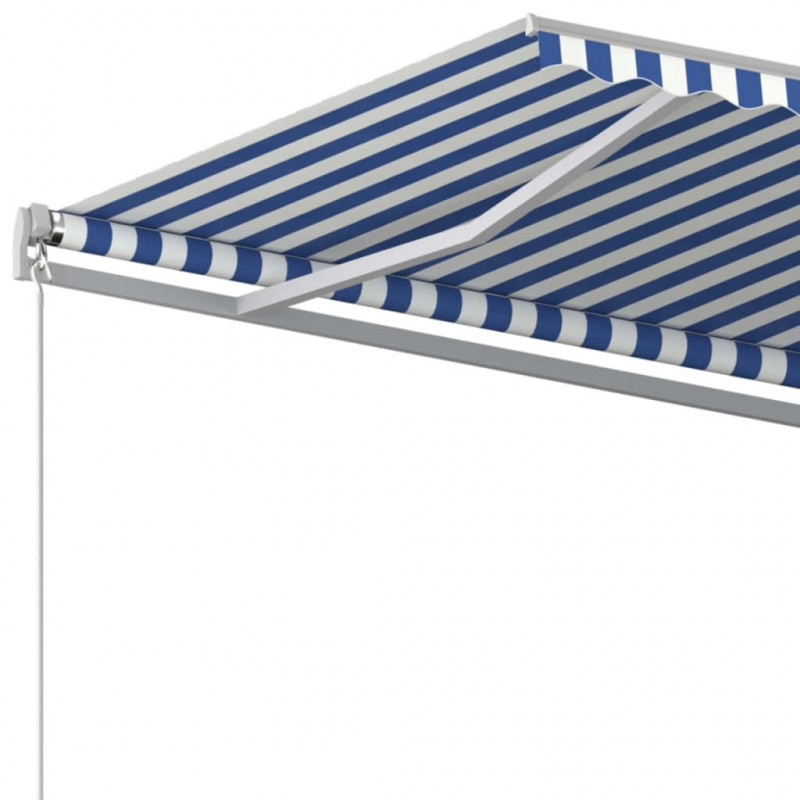 Ręcznie zwijana markiza, 600x350 cm, niebiesko-biała