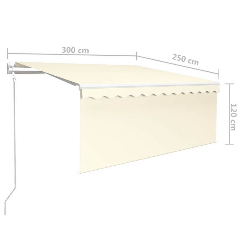 Automatyczna markiza z zasłoną, LED i czujnikiem, 3x2,5 m