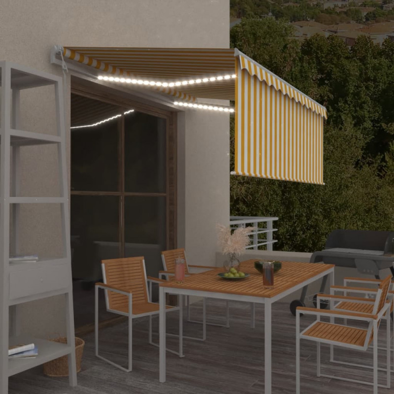 Automatyczna markiza z zasłoną, LED i czujnikiem, 3x2,5 m