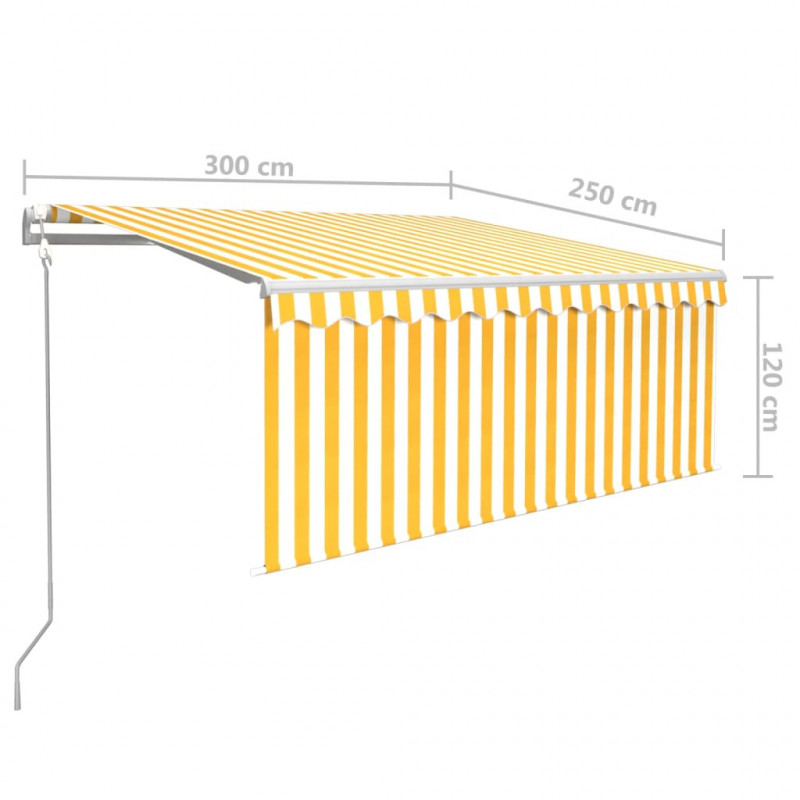Automatyczna markiza z zasłoną, LED i czujnikiem, 3x2,5 m