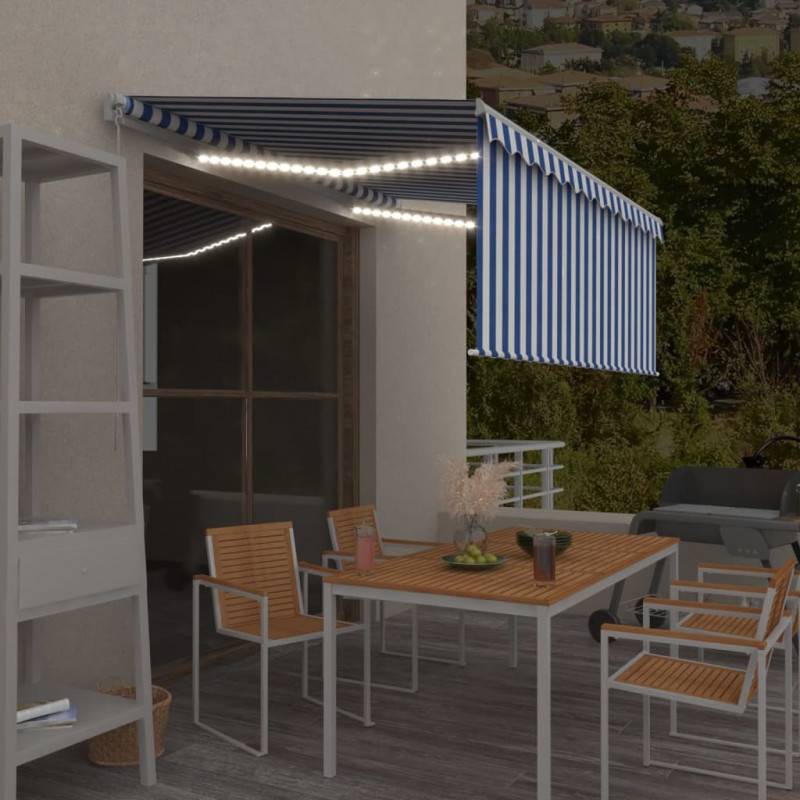 Ręcznie zwijana markiza z zasłoną i LED, 3,5x2,5 m