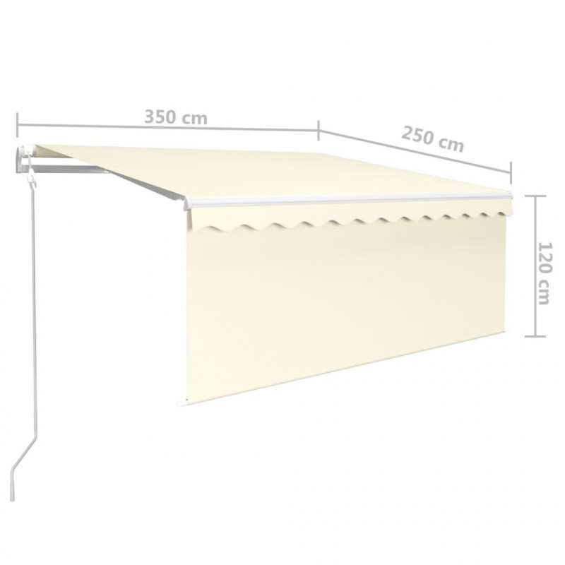 Automatyczna markiza z zasłoną, LED i czujnikiem, 3,5x2,5 m