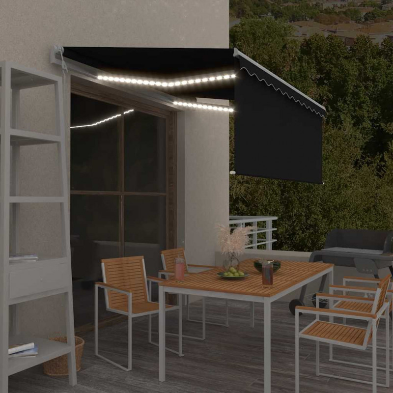 Automatyczna markiza z zasłoną, LED i czujnikiem, 3,5x2,5 m