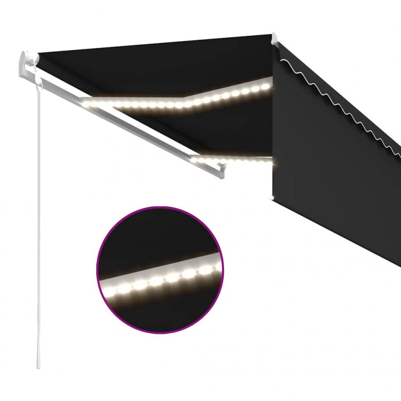 Automatyczna markiza z zasłoną, LED i czujnikiem, 3,5x2,5 m
