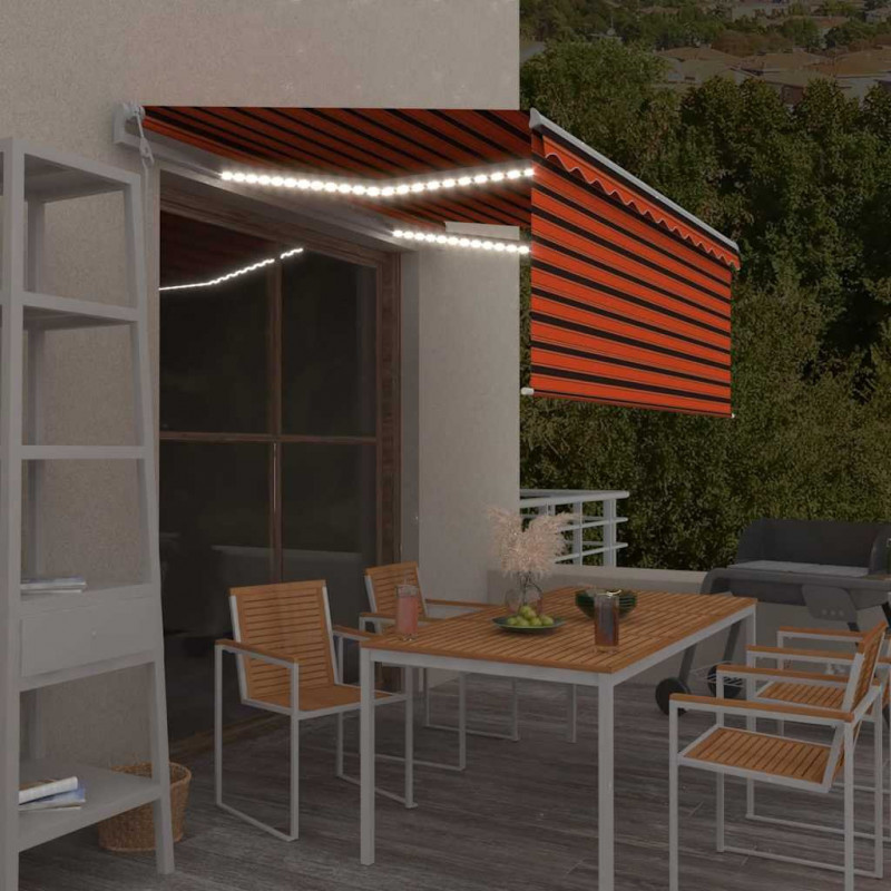 Automatyczna markiza z zasłoną, LED i czujnikiem, 3,5x2,5 m