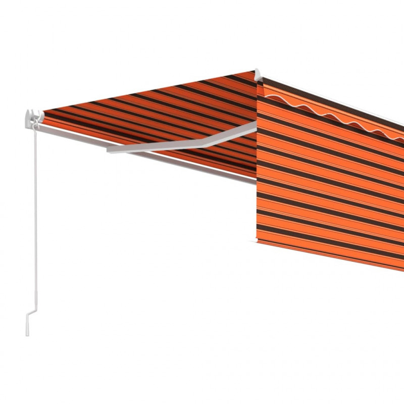 Ręcznie zwijana markiza z zasłoną, 4x3 m, pomarańczowo-brązowa