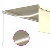 Ręcznie zwijana markiza z zasłoną i LED, 4x3 m, kremowa