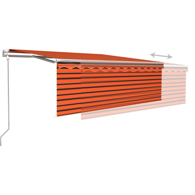 Automatyczna markiza z zasłoną, 4x3 m, pomarańczowo-brązowa