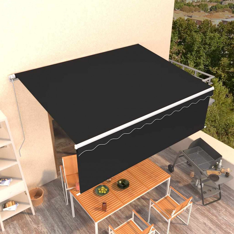 Ręcznie zwijana markiza z zasłoną, 4,5x3 m, antracytowa