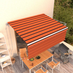 Automatyczna markiza z zasłoną, 4,5x3 m, pomarańcz-brąz