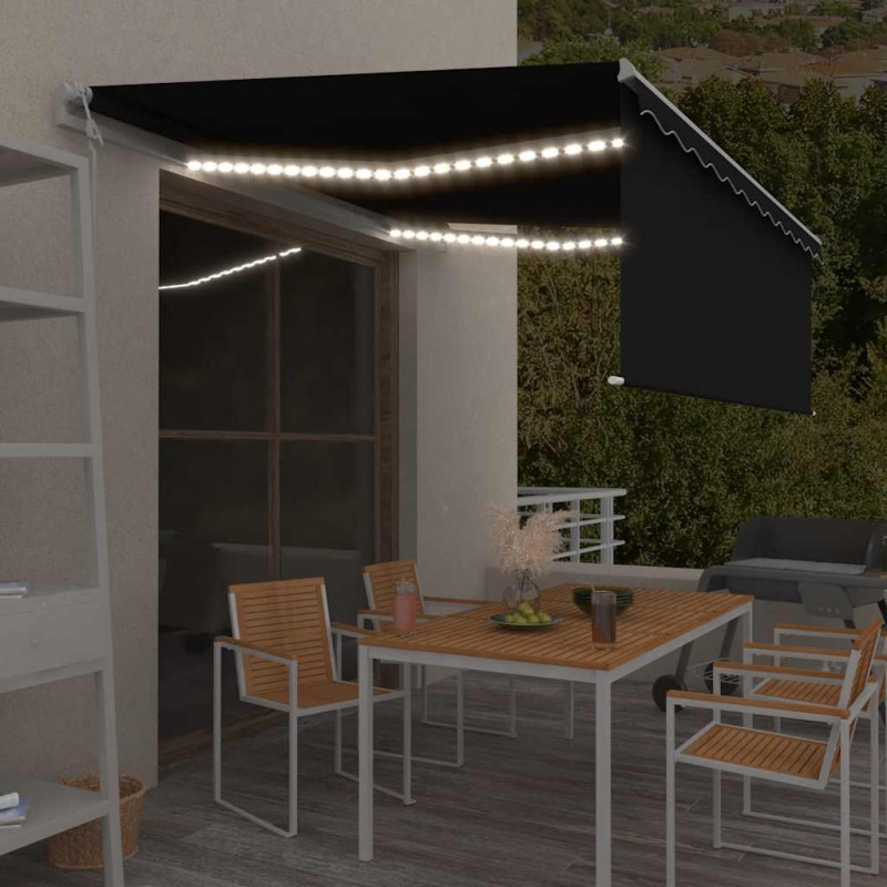 Automatyczna markiza z zasłoną, LED i czujnikiem, 4,5x3 m