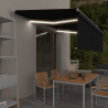 Ręcznie zwijana markiza z zasłoną i LED, 5x3 m, antracytowa