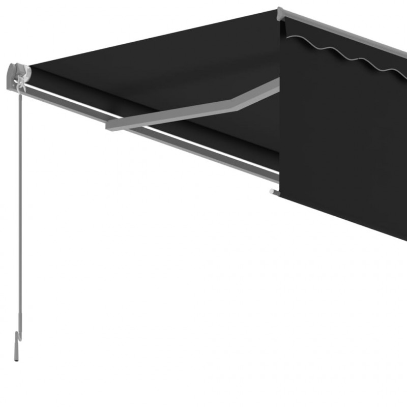 Ręcznie zwijana markiza z zasłoną, 3x2,5 m, antracytowa