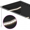 Ręcznie zwijana markiza z zasłoną i LED, 3x2,5 m, antracytowa
