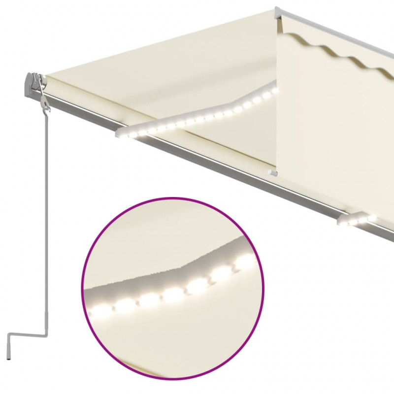 Automatyczna markiza z zasłoną, LED i czujnikiem, 3x2,5 m