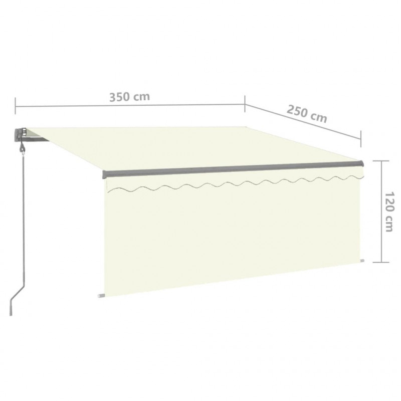 Automatyczna markiza z zasłoną, LED i czujnikiem, 3,5x2,5 m