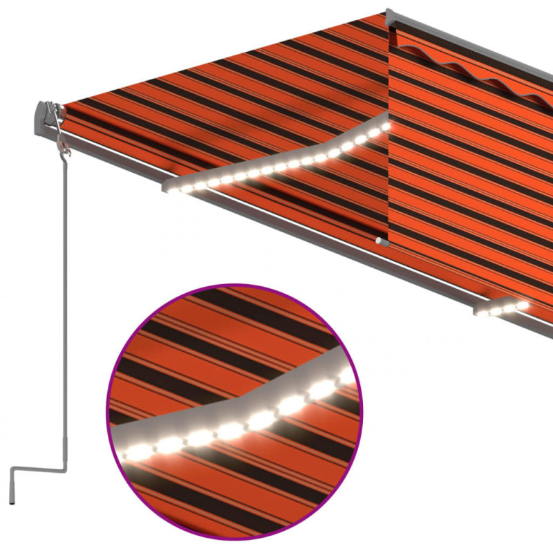 Automatyczna markiza z zasłoną, LED i czujnikiem, 3x2,5 m