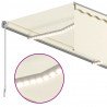 Ręcznie zwijana markiza z zasłoną i LED, 4x3 m, kremowa