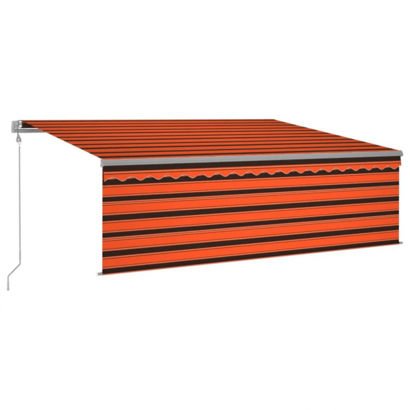 Automatyczna markiza z zasłoną, 4x3 m, pomarańczowo-brązowa
