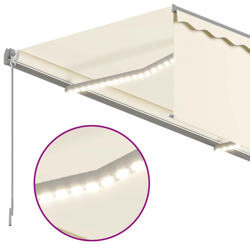 Automatyczna markiza z zasłoną, LED i czujnikiem wiatru, 4x3 m