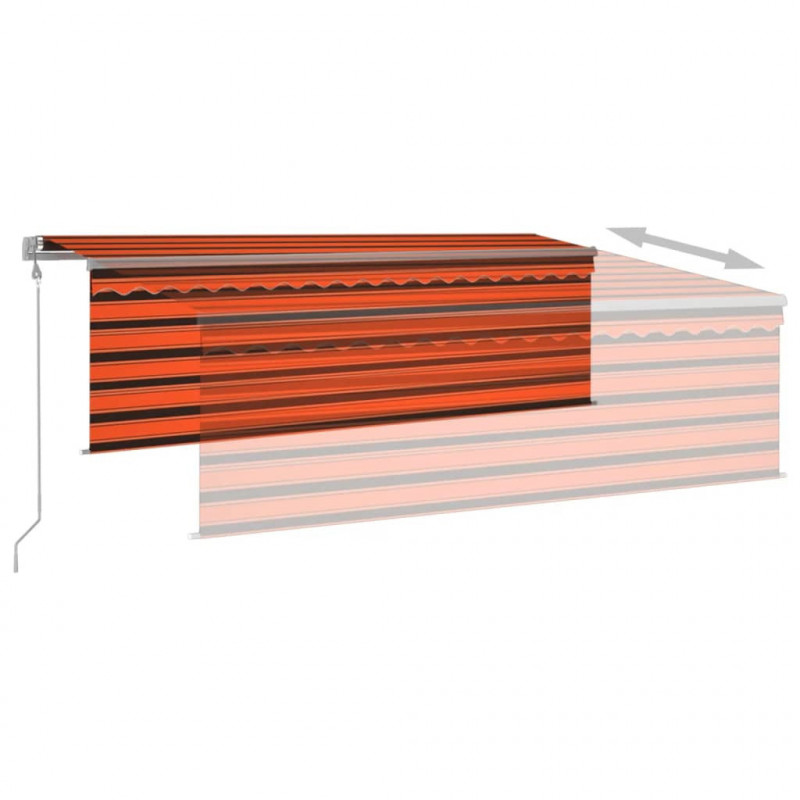 Automatyczna markiza z zasłoną, LED i czujnikiem wiatru, 4x3 m