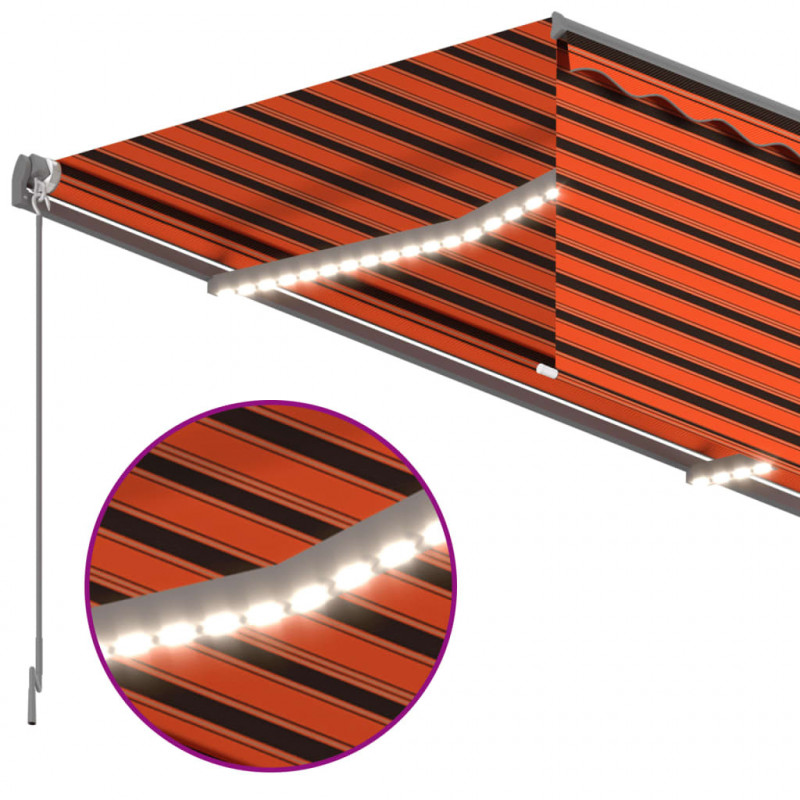 Automatyczna markiza z zasłoną, LED i czujnikiem wiatru, 4x3 m