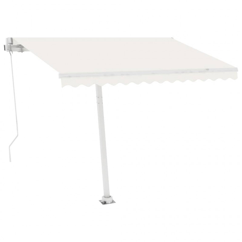 Ręcznie zwijana markiza z LED, 300 x 250 cm, kremowa