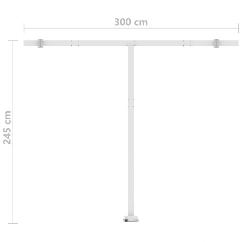 Ręcznie zwijana markiza z LED, 350 x 250 cm, niebiesko-biała