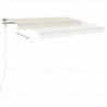 Ręcznie zwijana markiza z LED, 3,5x2,5 m, kremowa