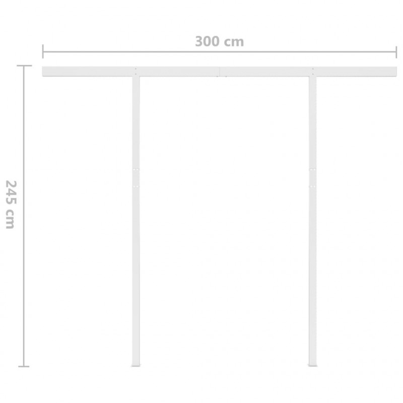 Ręcznie zwijana markiza z LED, 3,5x2,5 m, kremowa